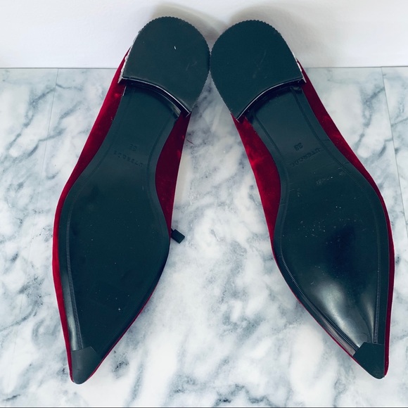 Uterque Zara Velvet Ballerina Flats Bejeweled - Picture 10 of 13